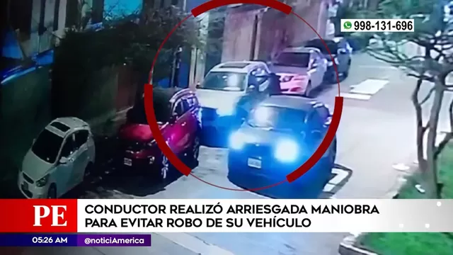 Surquillo: Conductor hizo arriesgada maniobra para evitar robo de su vehículo