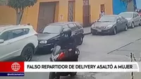 Surquillo: Falso repartidor de delivery asaltó a mujer