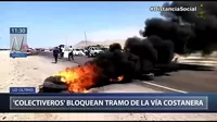 Tacna: Colectiveros bloquean tramo de la Vía Costanera 