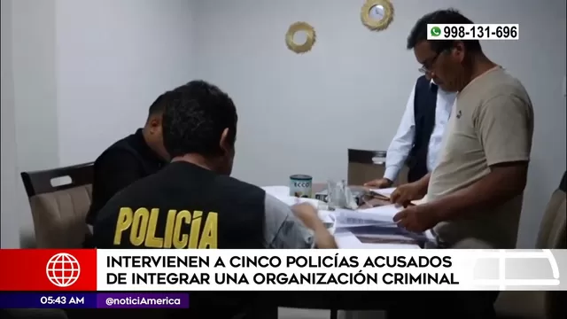 Tacna: Intervienen a cinco policías acusados de integrar una organización criminal