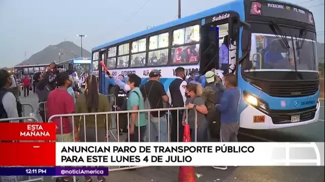 Transporte público: Gremios anunciaron paro total en Lima y Callao para el 4 de julio
