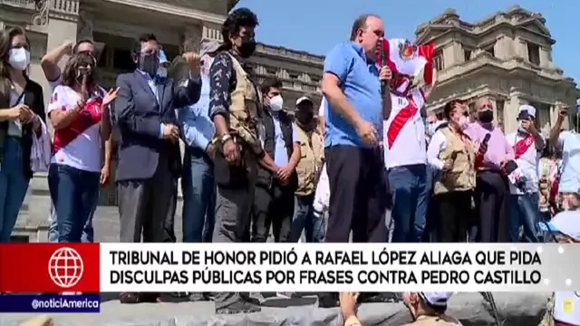 Tribunal de Honor solicitó a López Aliaga pedir disculpas públicas por declaraciones contra Castillo