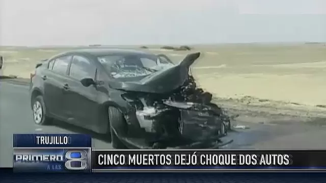 Trujillo: 5 muertos dejó el choque de dos autos