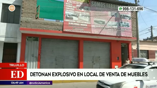 Trujillo: Detonan explosivo en mueblería
