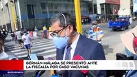 Germán Málaga se presentó ante la Fiscalía por caso vacunas