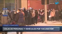 Vacunatón: Se registraron largas filas de personas y vehículos durante la madrugada 