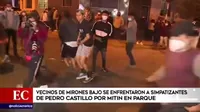 Vecinos de Mirones Bajo se enfrentaron a simpatizantes de Pedro Castillo por mitin en parque