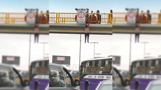 VES: video capta cómo personas se unen para evitar que joven caiga de puente