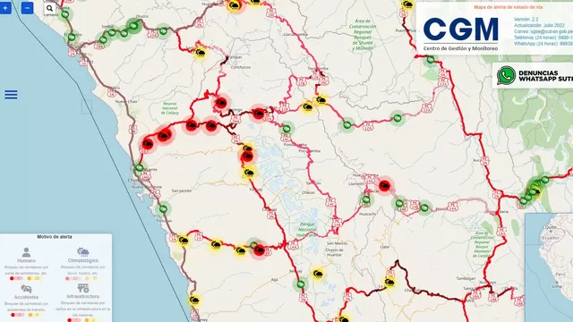 Vías desbloqueadas: El estado en tiempo real de las carreteras en el Perú