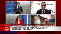 Viceministro de salud pública: "En Lima abriremos 13 centros más de vacunación"