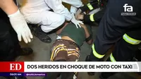 La Victoria: Dos heridos en choque de motocicleta con taxi