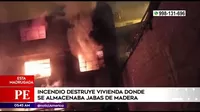 La Victoria: Incendio destruye vivienda donde se almacenaba jabas de madera