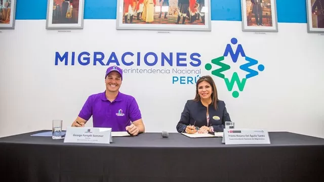 Migraciones y La Victoria firmaron convenio sobre migración. Foto: Twitter Migraciones