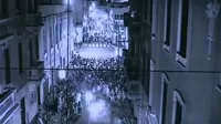Plaza San Martín: Video muestra a manifestantes usar pirotécnicos previo al incendio en casona