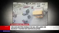 Villa María del Triunfo: Delincuentes robaron $10 000 de banco y huyeron en motocicletas