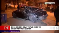 Villa María del Triunfo: Dos heridos dejó triple choque originado por cúster