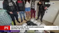Villa María del Triunfo: Incautan más de 70 kilos de marihuana dentro de una casa