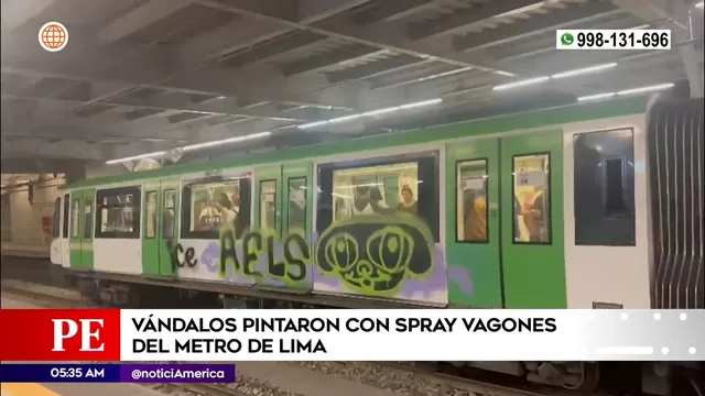 Villa María del Triunfo: Vándalos pintaron con spray vagones del Metro de Lima