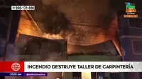 Villa El Salvador: Incendio destruyó taller de carpintería