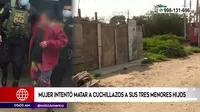 Villa El Salvador: Madre de familia intentó asesinar a sus hijos a cuchillazos 