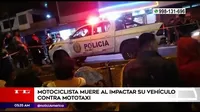 Villa El Salvador: Motociclista murió al impactar su vehículo contra mototaxi
