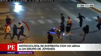 Villa El Salvador: Motociclista se enfrentó con un arma a un grupo de jóvenes
