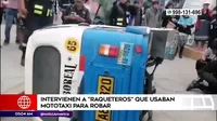 Villa El Salvador: Policía intervino a raqueteros que usaban mototaxi para robar