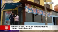 Villa El Salvador: Roban más de 10 mil soles en implementos de cocina de restaurante