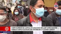 Vladimir Cerrón: Corte Superior de Justicia de Ayacucho declaró improcedente habeas corpus que buscaba favorecerlo