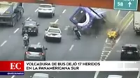 Volcadura de bus dejó 17 heridos en la Panamericana Sur