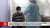 Voluntarios de ensayos clínicos de Sinopharm con opiniones divididas por la llegada de vacunas