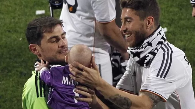 Iker Casillas festejó el título de Champions League con su hijo Martín