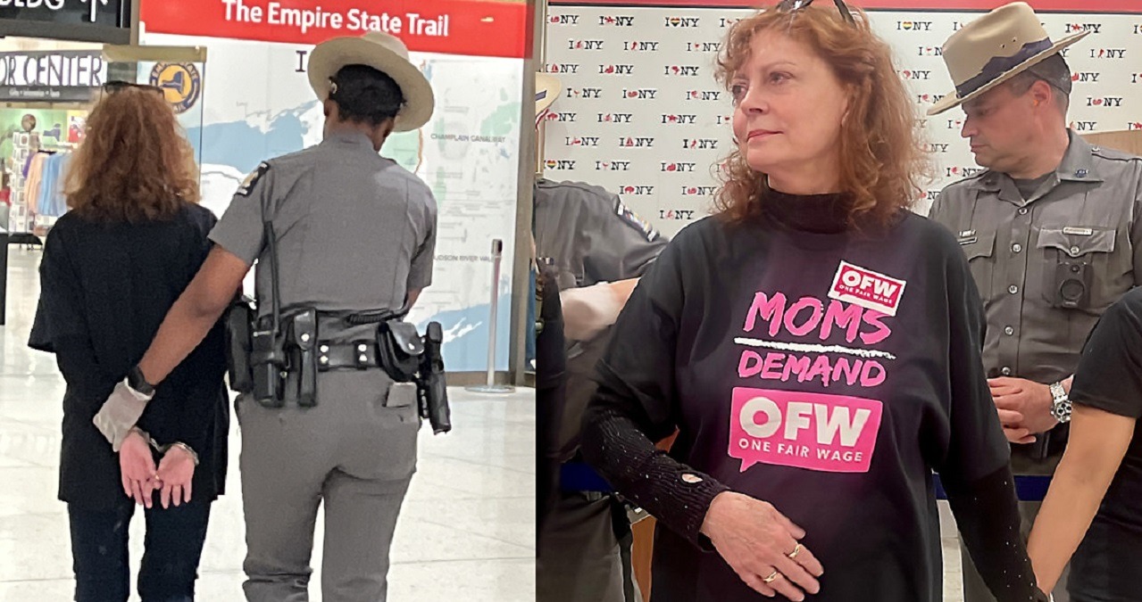 Actriz Susan Sarandon fue arrestada durante protesta en Nueva York