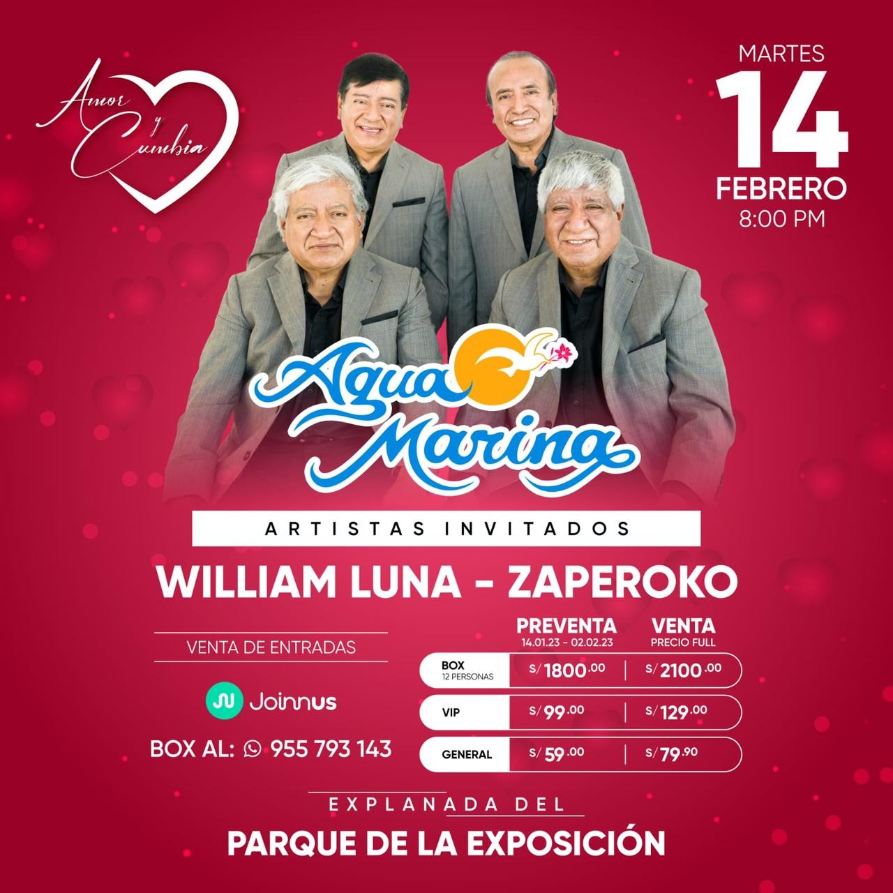 Agua Marina ofrecerá concierto el Día de San Valentín