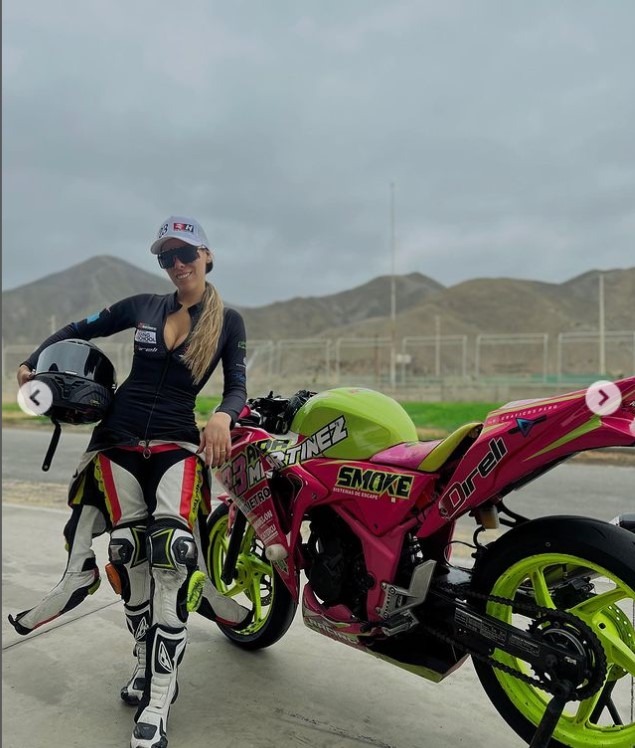 Aída Martínez no se salvó de las críticas por participar en campeonato nacional de motociclismo pese a su estado de salud/Foto: Instagram
