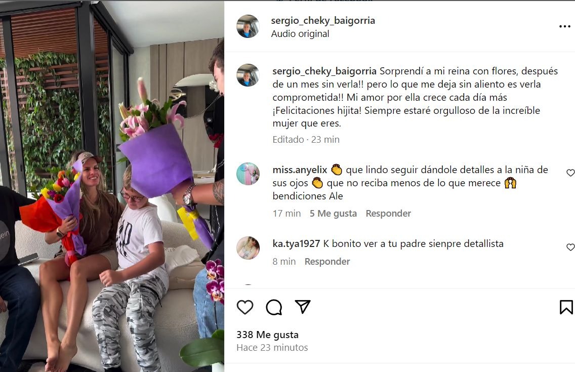 Alejandra Baigorria recibió adorable sorpresa de su papá por compromiso con Said Palao
