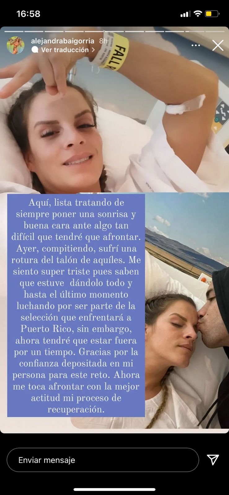 Alejandra Baigorria comunica su alejamiento de EEG por rotura de talón 