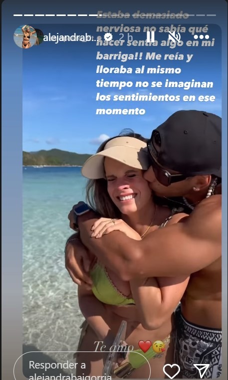 Alejandra Baigorria intentó explicar en palabras a sus seguidores el sentimiento que la embargó al momento en que Said Palao le pidió la mano/Foto: Instagram