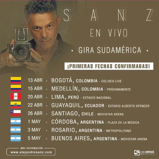 Alejandro Sanz confirmó concierto en Lima para este 2023