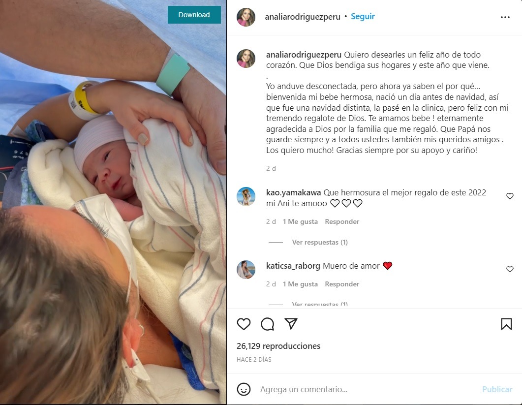 Analía Rodríguez, ex de Erick Elera, festeja la llegada de su tercera hija: “Bienvenida bebé hermosa” 
