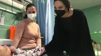 Angelina Jolie visitó a niños ucranianos ingresados en un hospital romano