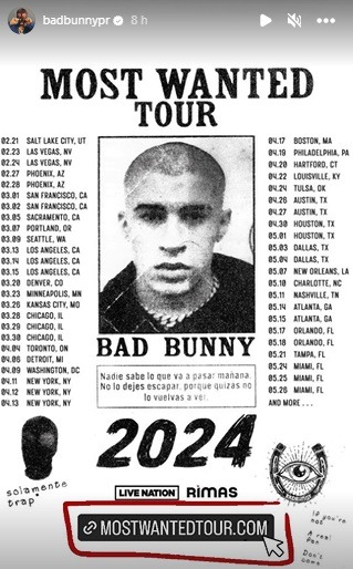 Bad Bunny anunció su regreso a los escenarios con nueva gira ‘Most wanted tour’