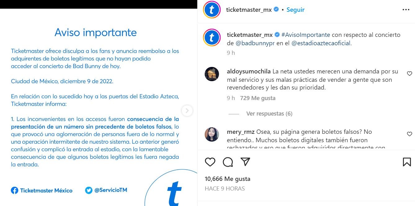 Bad Bunny en México: Fanáticos denunciaron a TicketMaster de quedarse con entradas para reventa 