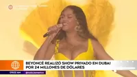 Beyoncé realizó show privado en Dubai por 24 millones de dólares