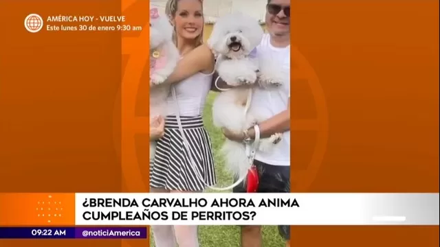 Brenda Carvalho debutó como animadora de fiestas para perritos