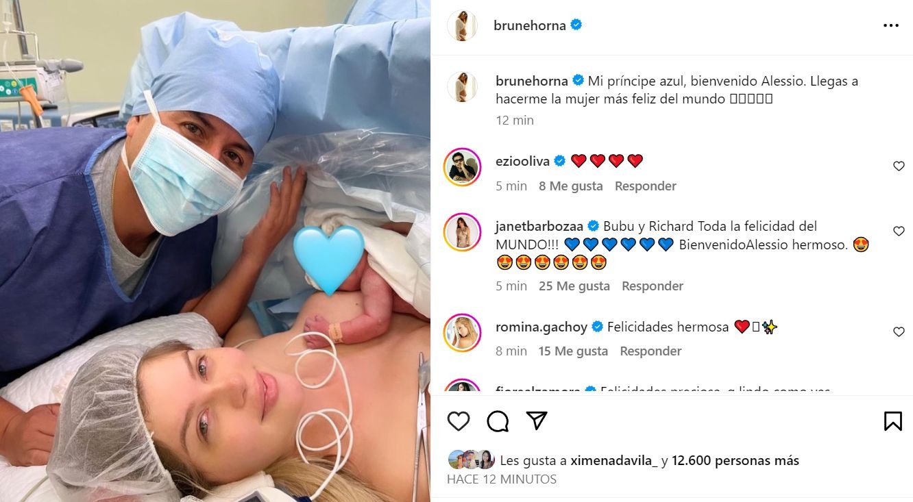Brunella Horna reapareció desde la clínica tras dar a luz / Instagram