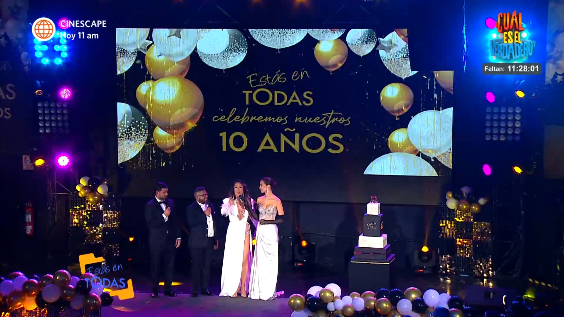 Cathy Sáenz celebró el décimo aniversario de Estás en Todas. Fuente: AméricaTV