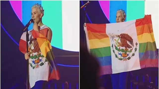 Christian Chávez desató polémica por ‘intervenir’ bandera de México con colores LGBT durante concierto de RBD