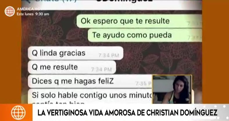 Los chats de Christian Domínguez con Vania Bludau / Captura