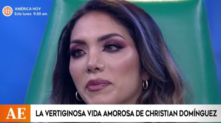 Chabelita llorando por su rompimiento con Christian Domínguez. Horas después, salió un ampay del cantante con Pamela Franco 